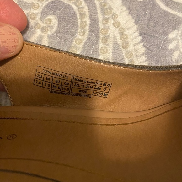 Vionic Canvas Back-Strap Wedges Coralina Olive Sling Back Summer Spring 7.5 Size - Picture 6 of 7